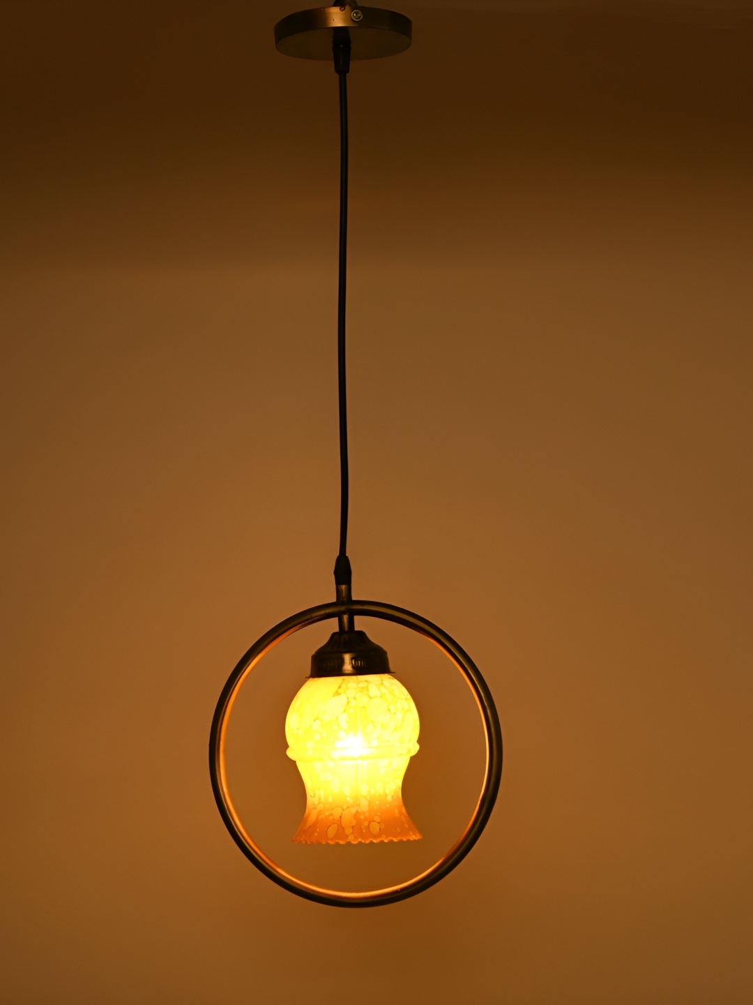 

1ST TIME Yellow & Red Textured Glass Traditional Ceiling Lamp