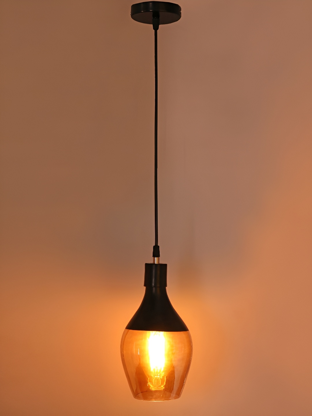 

1ST TIME Gold-Toned Glass Contemporary Ceiling Lamp