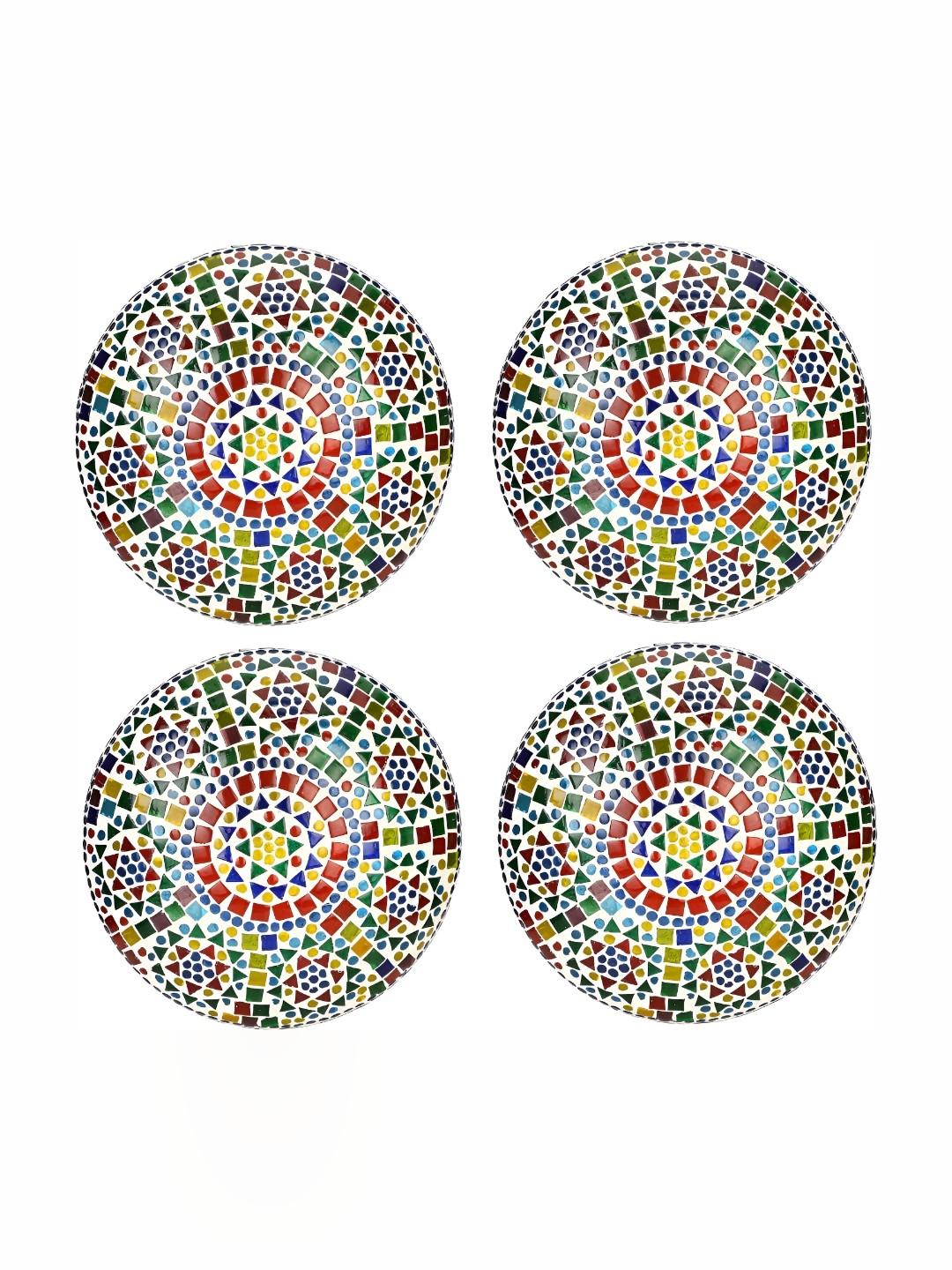 

1ST TIME White & Red 4 Pieces Textured Glass Spherical Shaped Traditional Ceiling Lamps