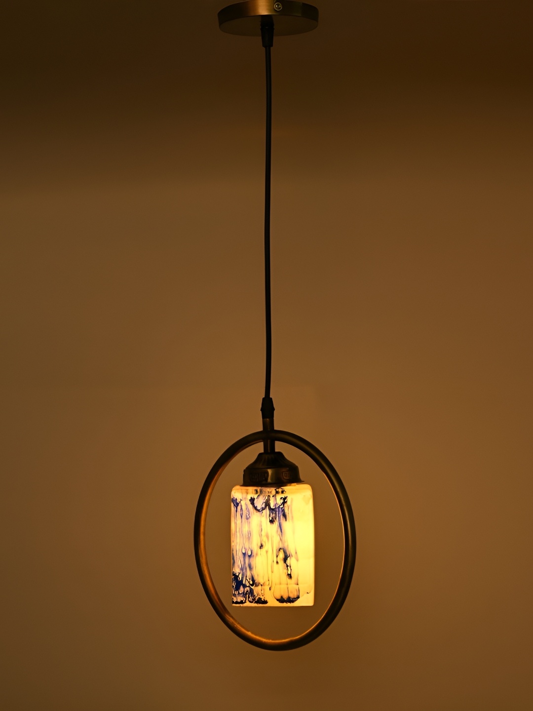 

1ST TIME Blue & Yellow Printed Glass Contemporary Ceiling Lamps