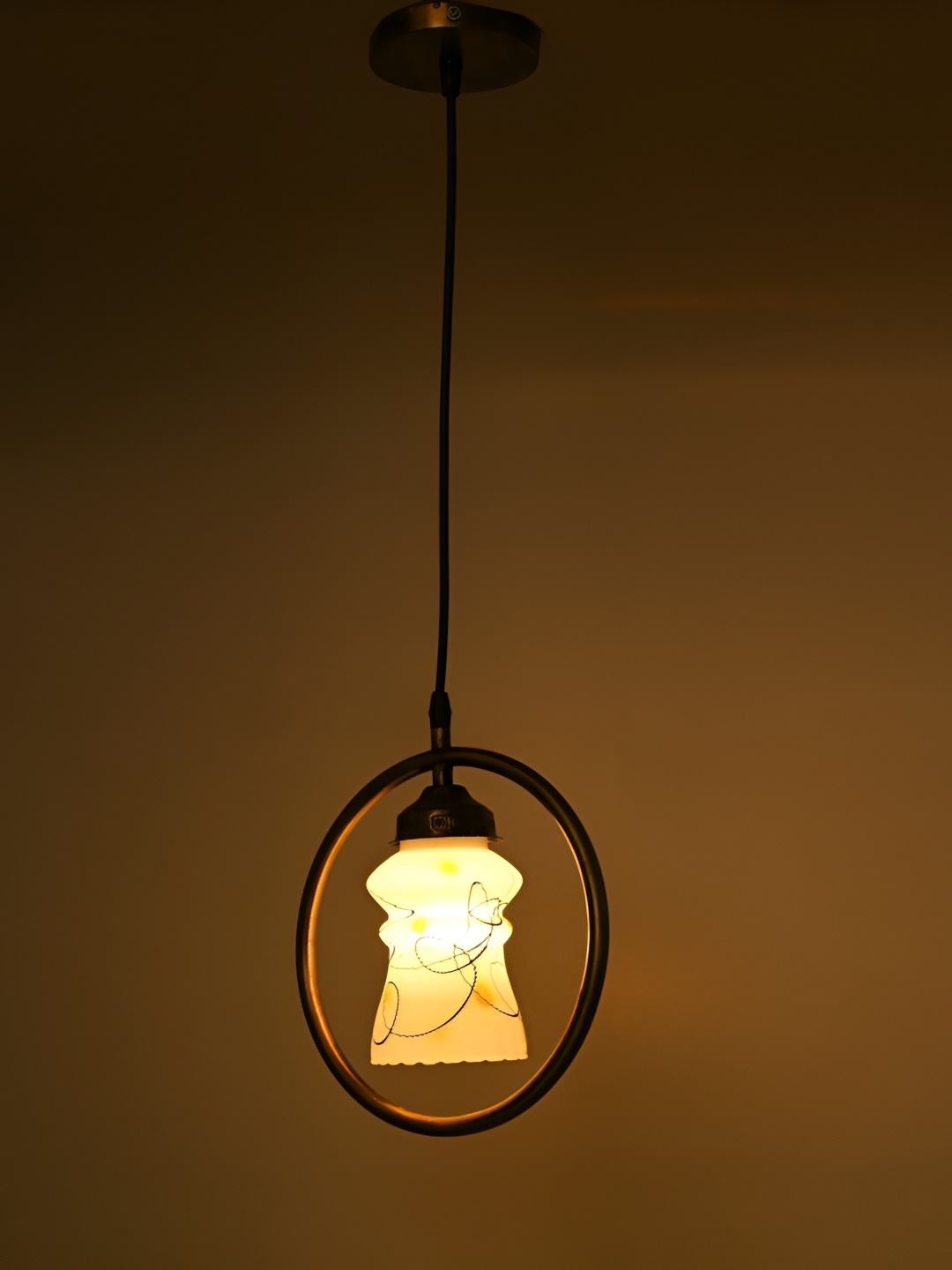 

1ST TIME White & Yellow Textured Glass Contemporary Ceiling Lamp