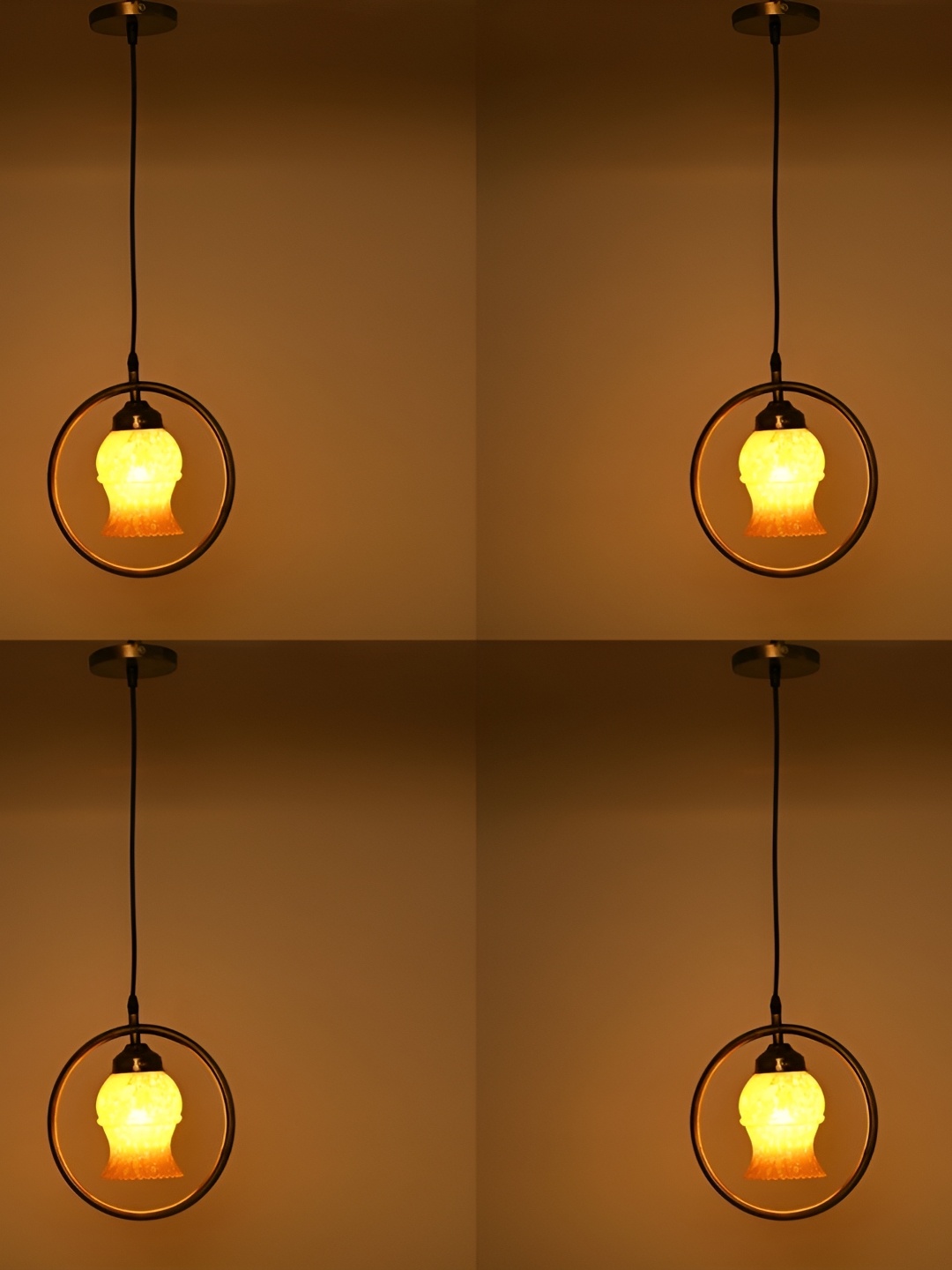 

1ST TIME Yellow 4 Pieces Glass Traditional Ceiling Lamp