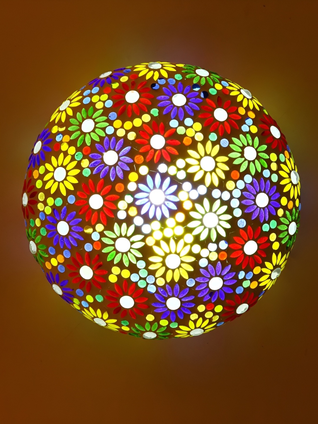 

1ST TIME White & Blue Printed Glass Spherical Shaped Ceiling Lamp