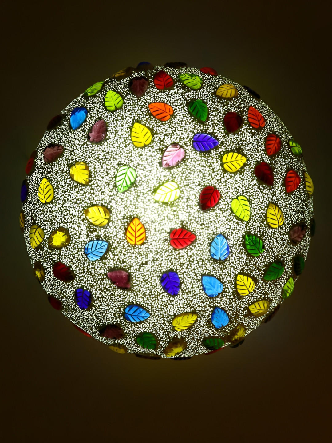 

1ST TIME Red & White Textured Glass Traditional Ceiling Lamp