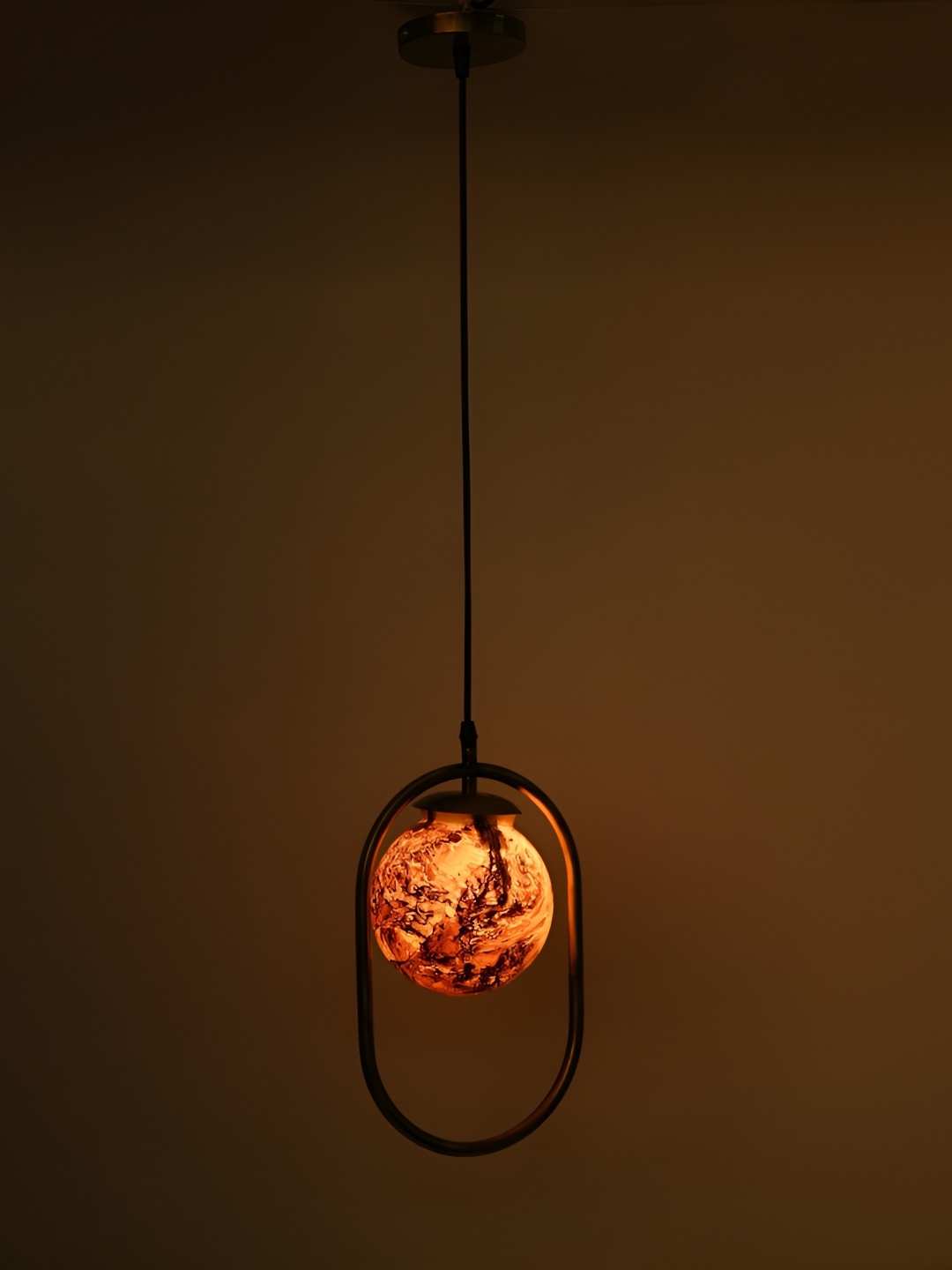 

1ST TIME Brown & Black Abstract Printed Glass Contemporary Ceiling Lamp