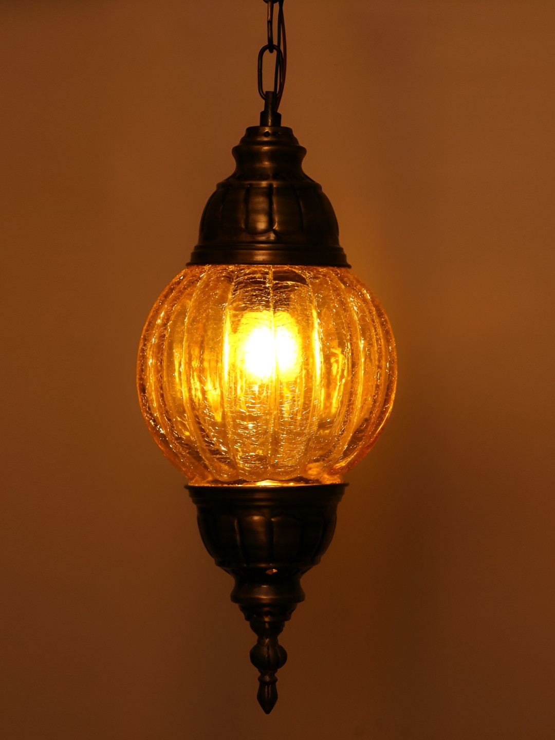 

1ST TIME Yellow & Brown Textured Glass Traditional Ceiling Lamp