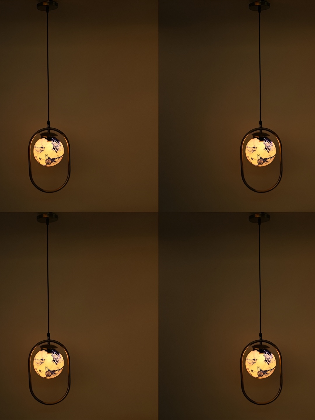 

1ST TIME Blue & Yellow 4 Pieces Textured Glass Contemporary Ceiling Lamp