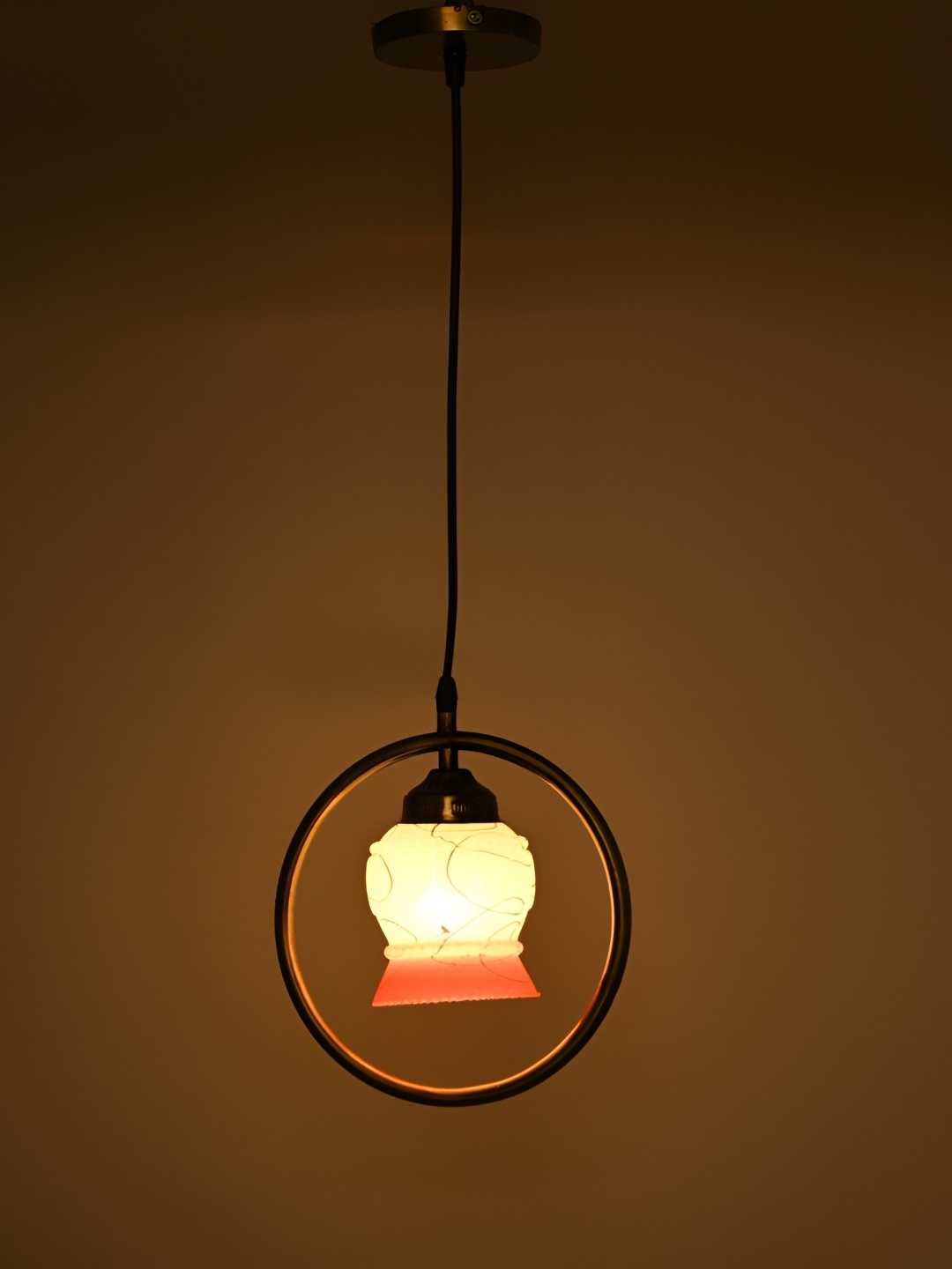

1ST TIME White & Black Glass Contemporary Ceiling Lamp