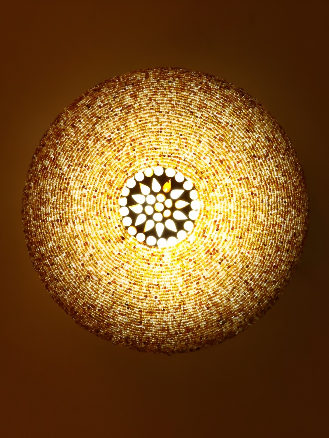 

1ST TIME Brown & White Textured Glass Contemporary Ceiling Lamp
