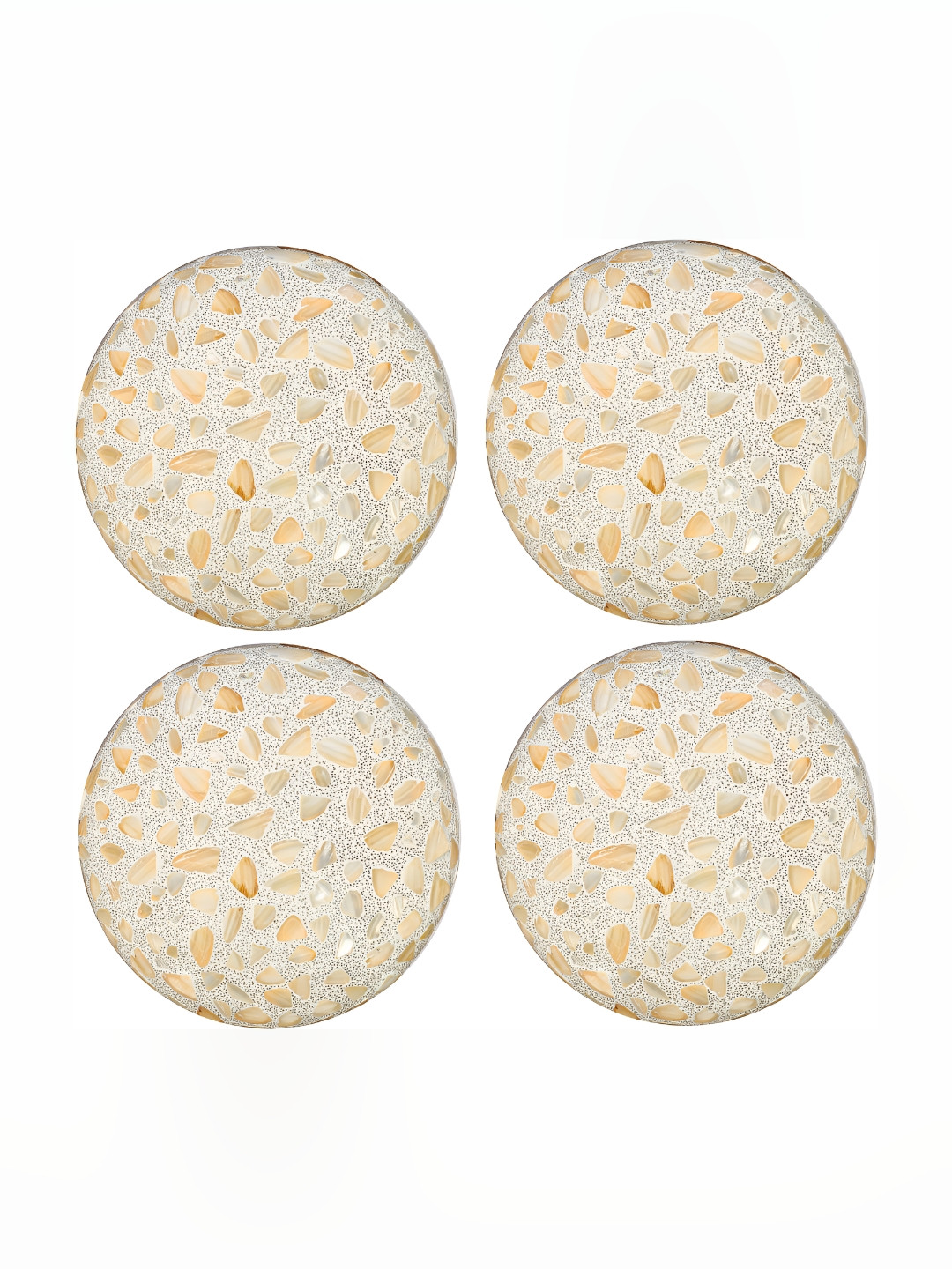 

1ST TIME White & Cream Coloured 4 Pieces Spherical Glass Ceiling Lamps