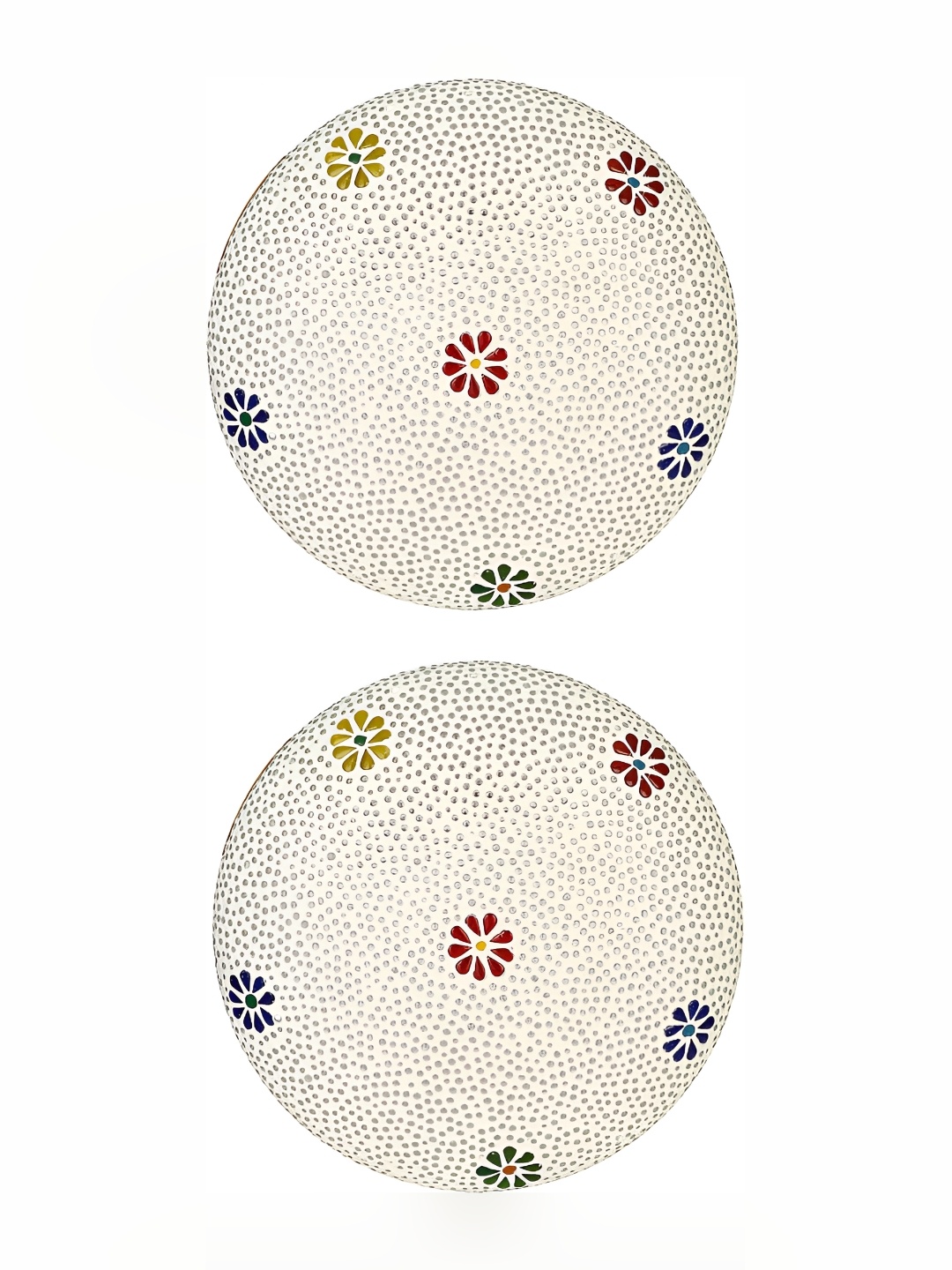 

1ST TIME White & Red 2 Pcs Textured Glass Traditional Ceiling Lamp