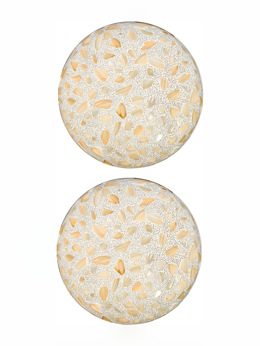 

1ST TIME White & Green 2Pcs Printed Glass Traditional Ceiling Lamps