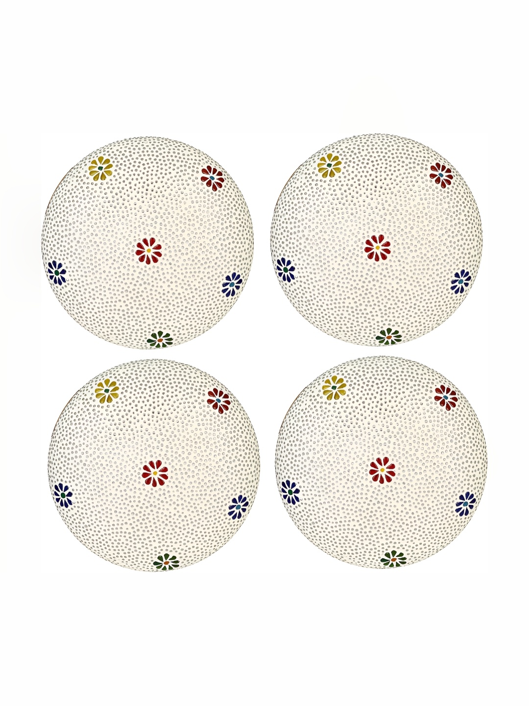 

1ST TIME White & Red 4 Pcs Printed Glass Ceiling Lamps