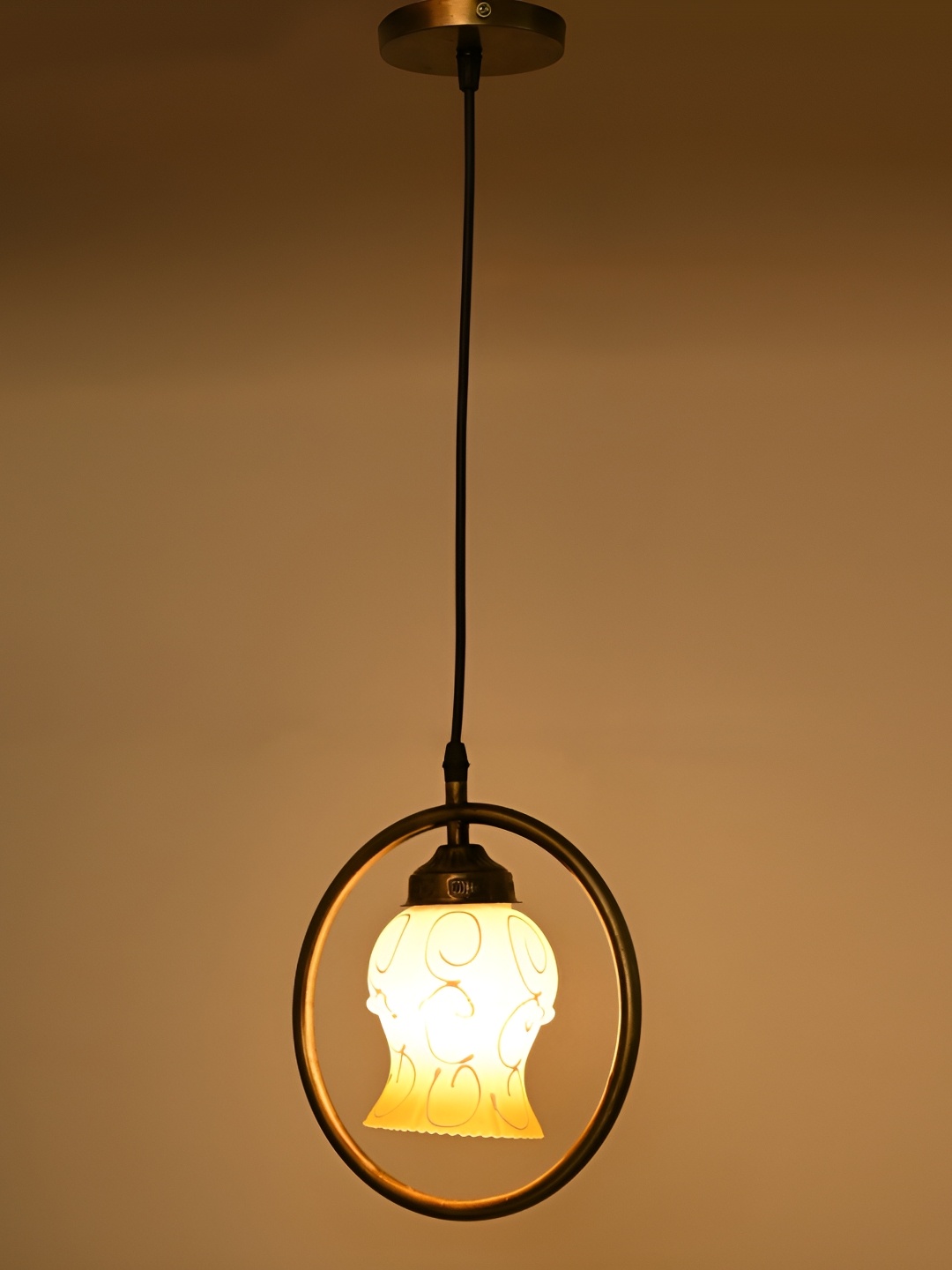 

1ST TIME White & Yellow Textured Glass Ceiling Lamp