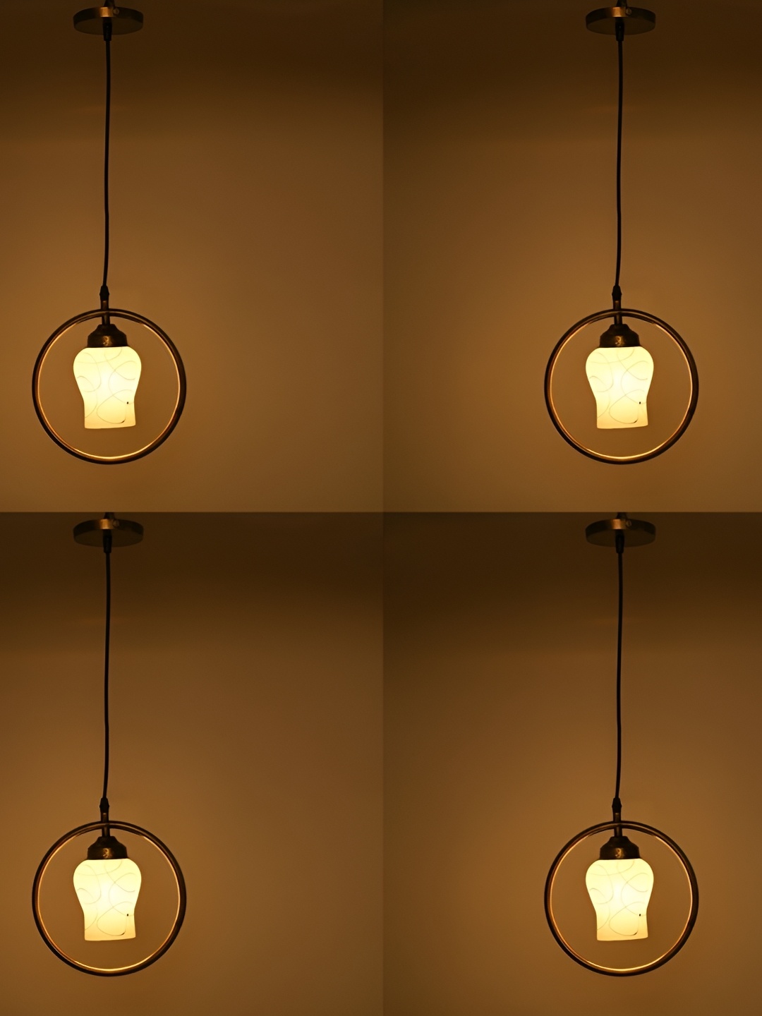 

1ST TIME White 4 Pieces Textured Glass Traditional Ceiling Lamp