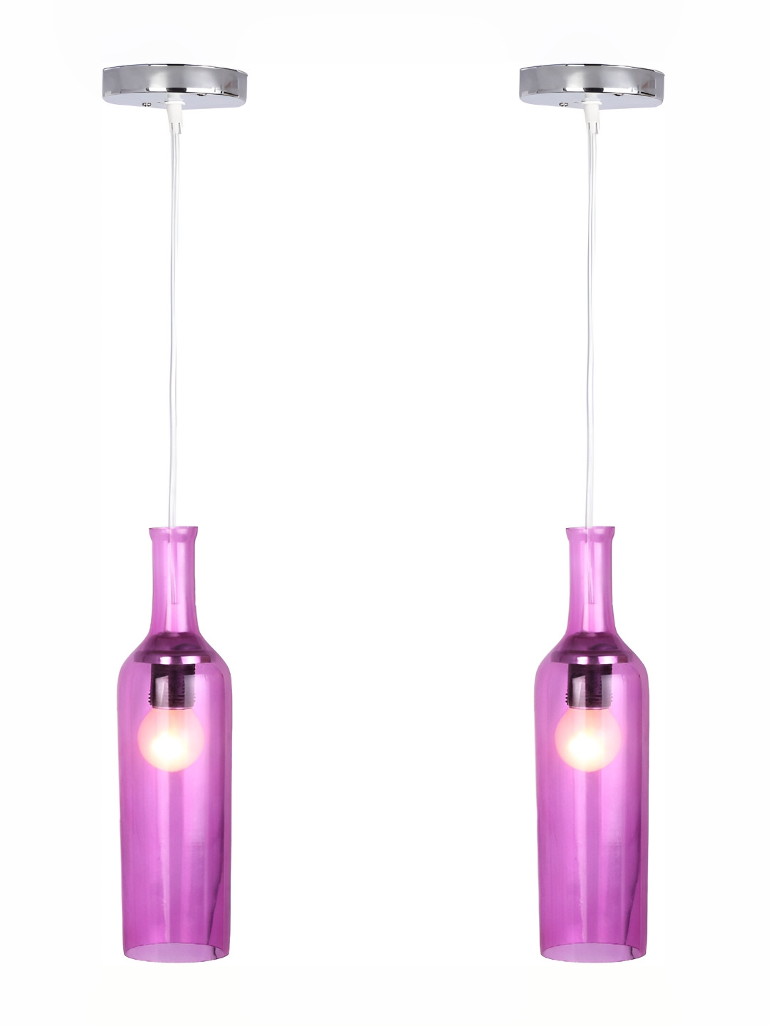 

1ST TIME Pink 2 Pcs Glass Ceiling Lamp
