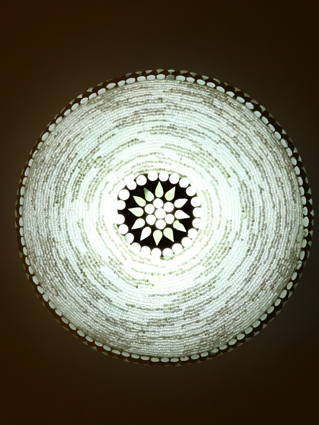 

1ST TIME White & Black Textured Glass Traditional Ceiling Lamp