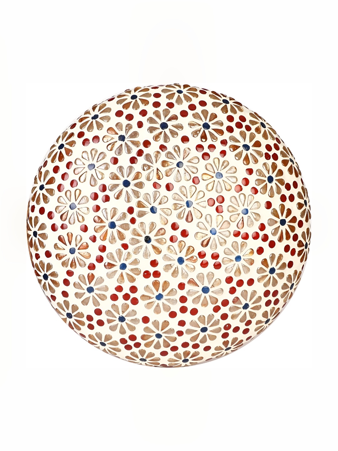 1ST TIME White & Red Printed Glass Traditional Ceiling Lamp