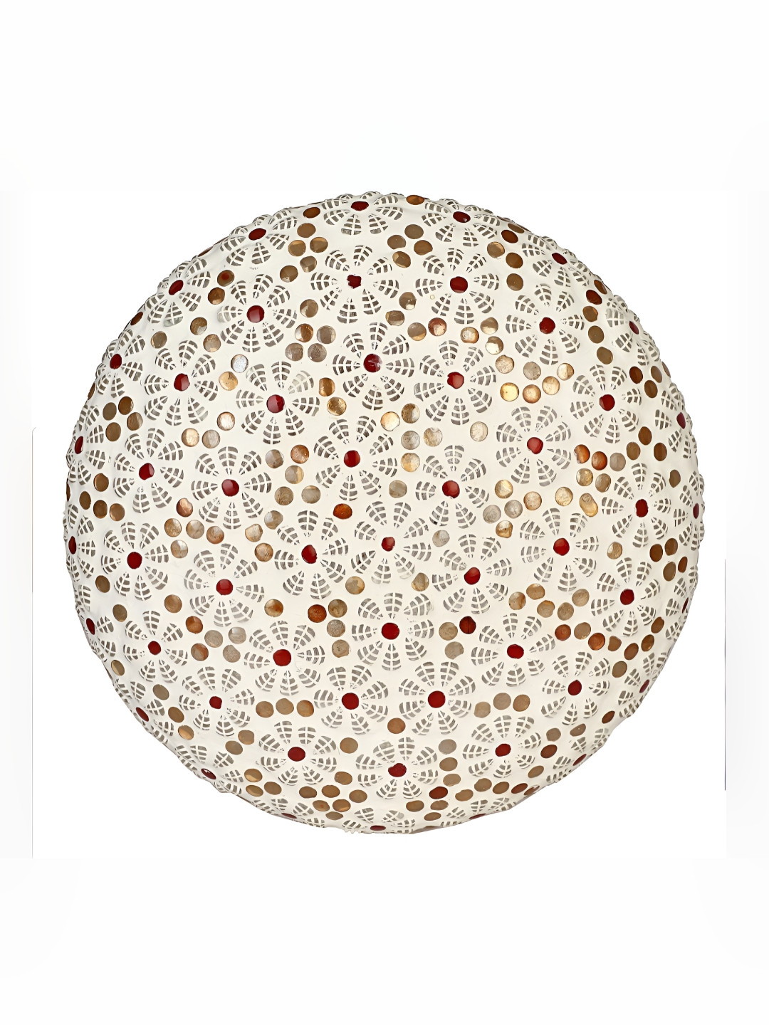 

1ST TIME White & Red Textured Glass Ceiling Lamp