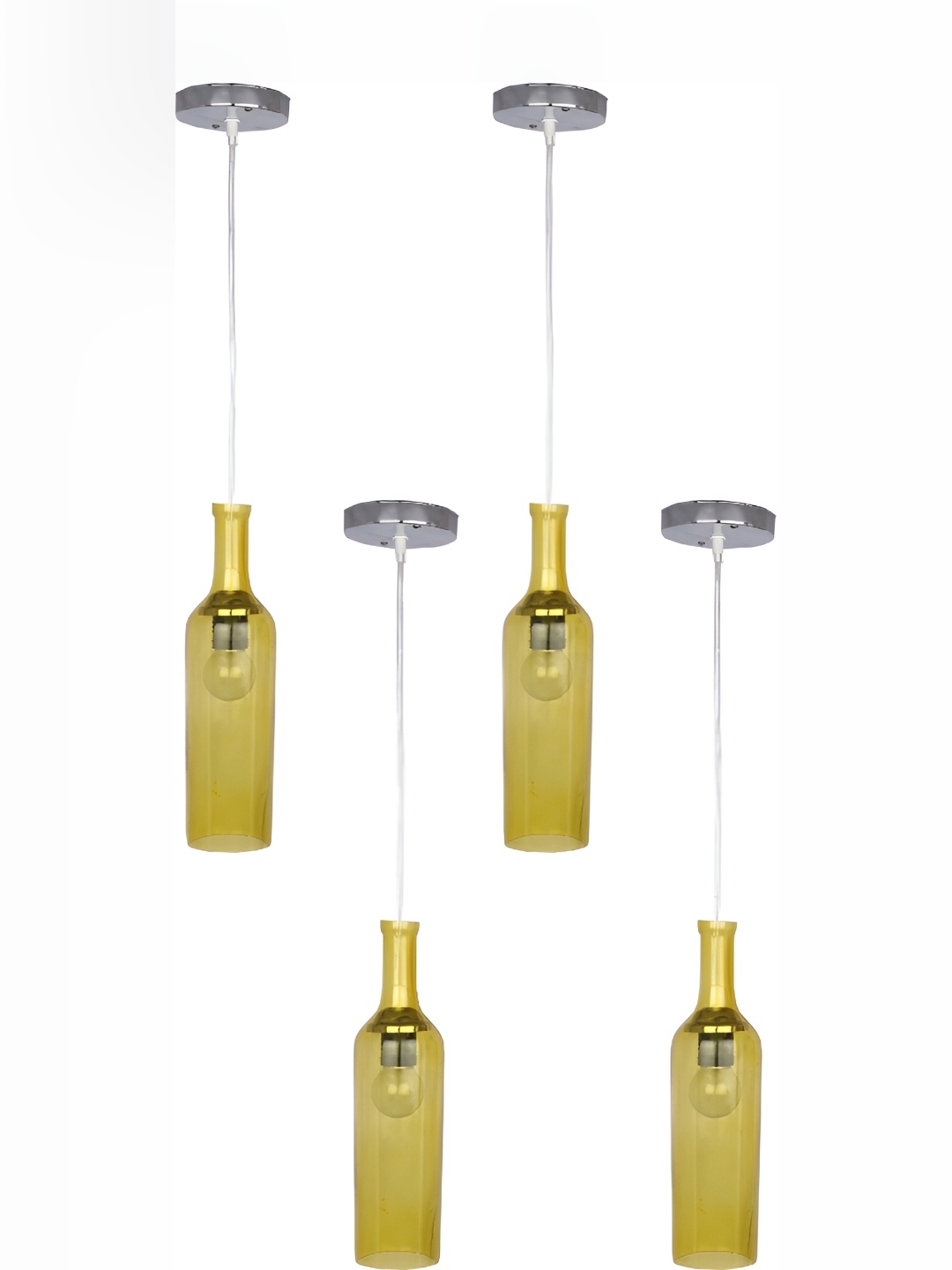 

1ST TIME Yellow 4 Pcs Glass Traditional Ceiling Lamp