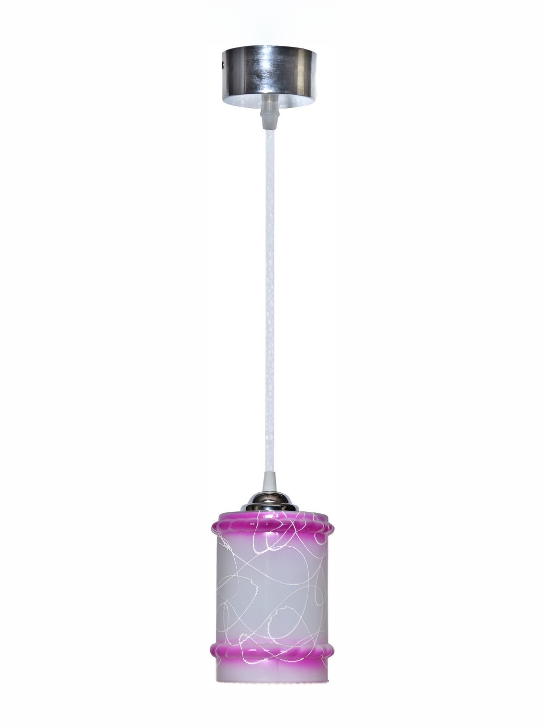 

1ST TIME White & Pink Textured Glass Traditional Ceiling Lamp