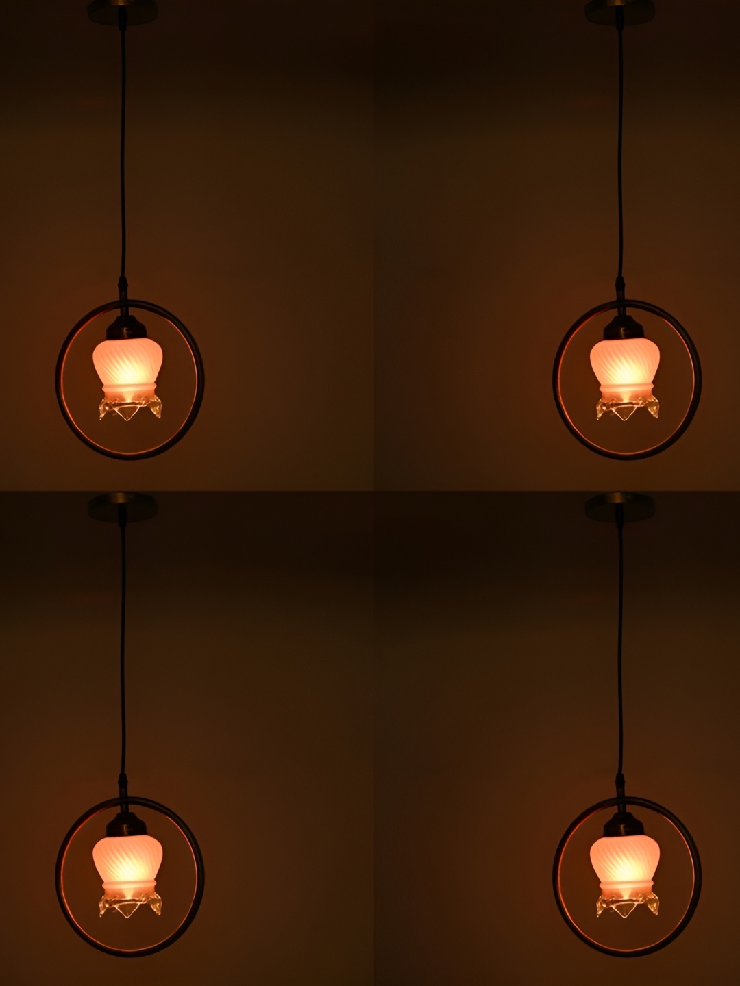 

1ST TIME Pink 4 Pcs Glass Bell Shaped Ceiling Lamps