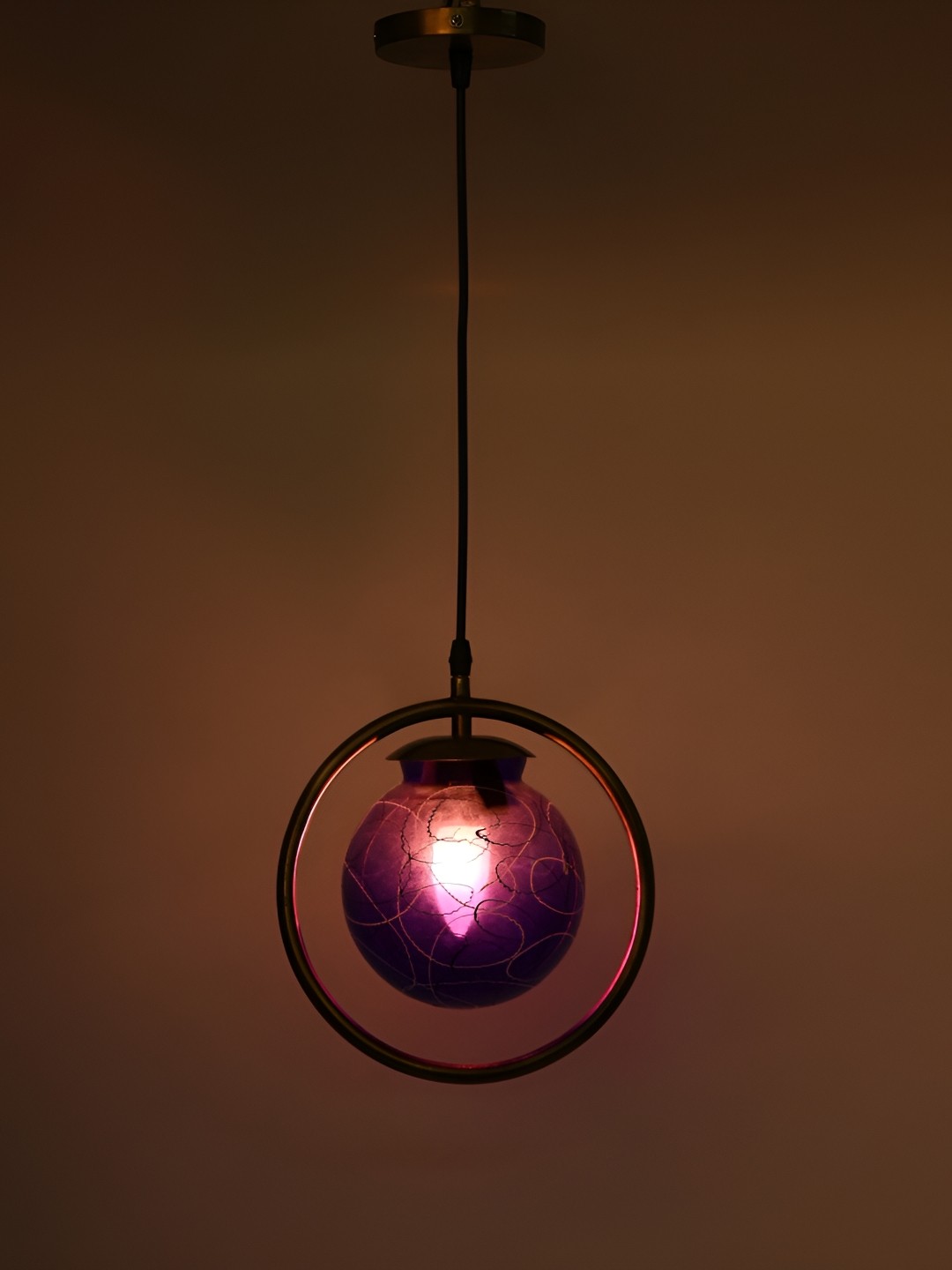 

1ST TIME Blue & Pink Printed Glass Traditional Ceiling Lamp