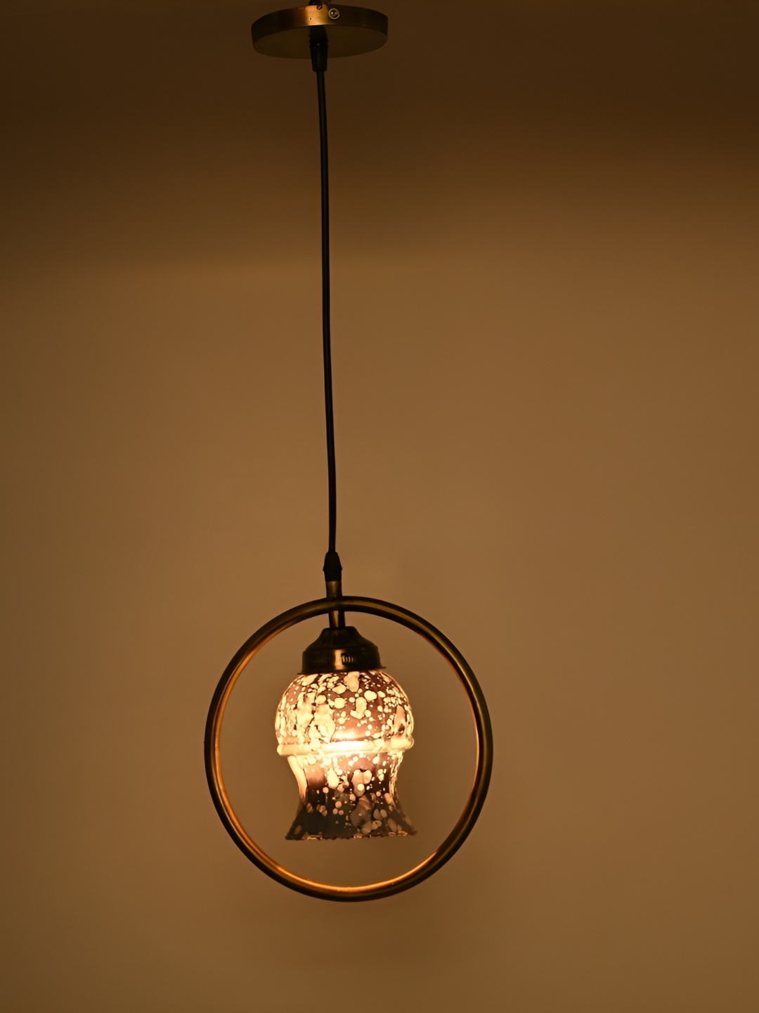 1ST TIME Brown Printed Glass Ceiling Lamp