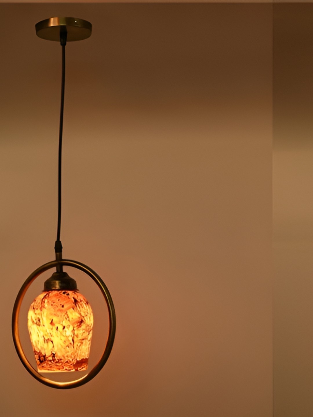 

1ST TIME Brown Printed Glass Traditional Ceiling Lamp
