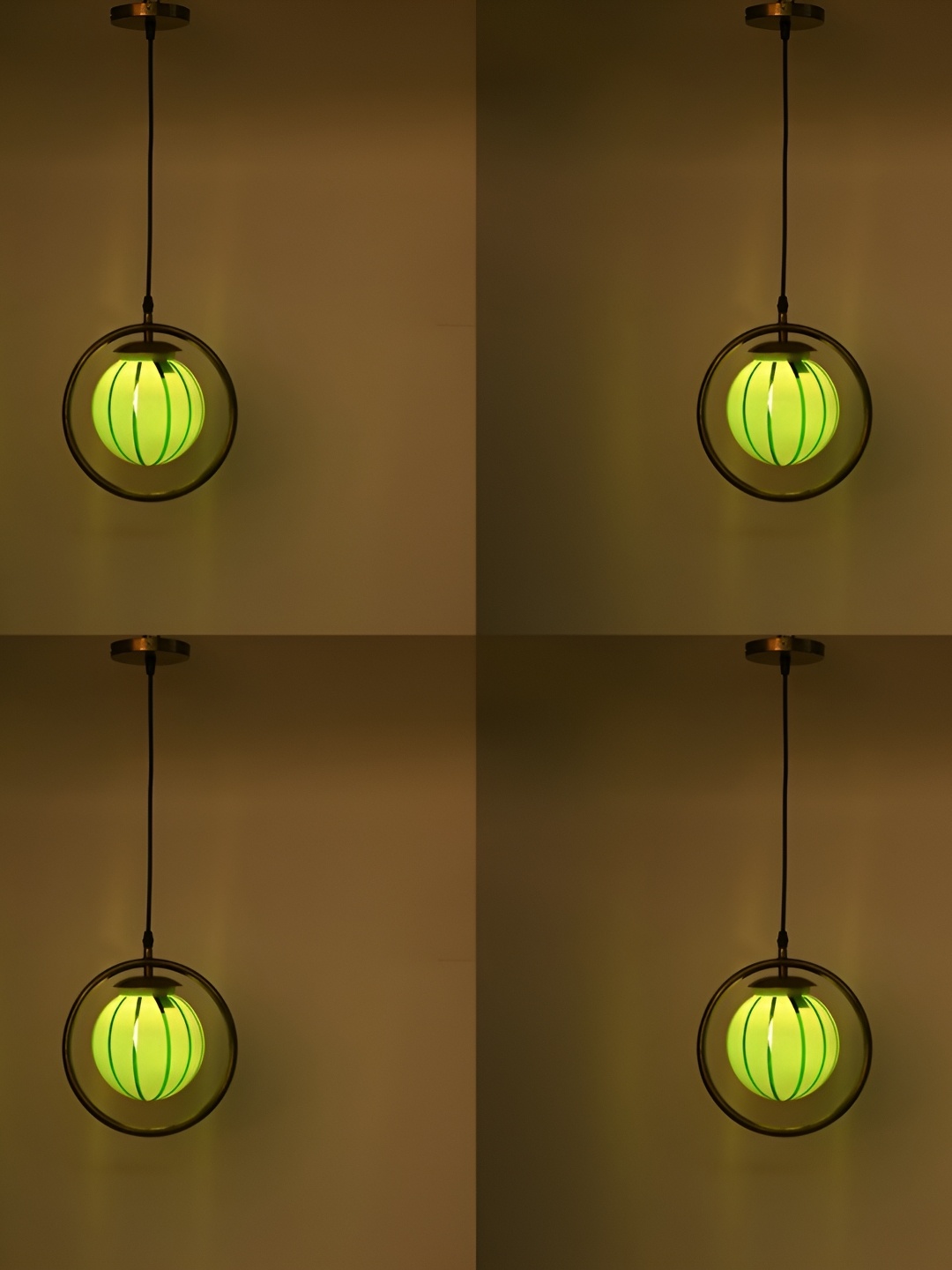 

1ST TIME Brown & Green 4 Pieces Glass Traditional Ceiling Lamps