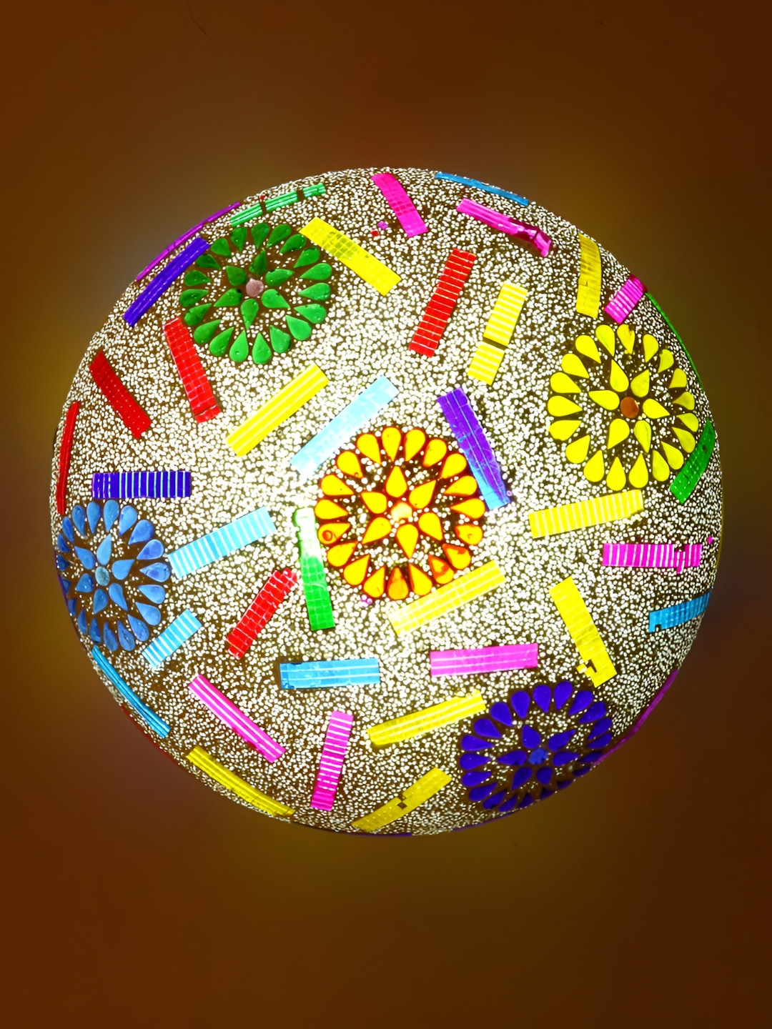 

1ST TIME White & Blue Textured Glass Traditional Ceiling Lamp