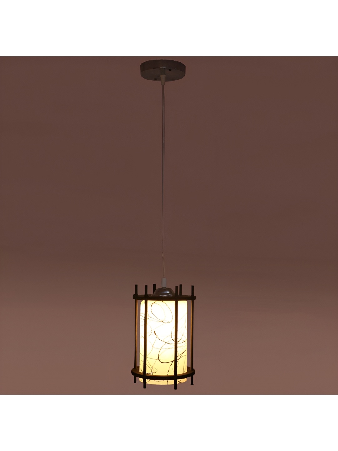 

1ST TIME White & Black Printed Glass Traditional Ceiling Lamp