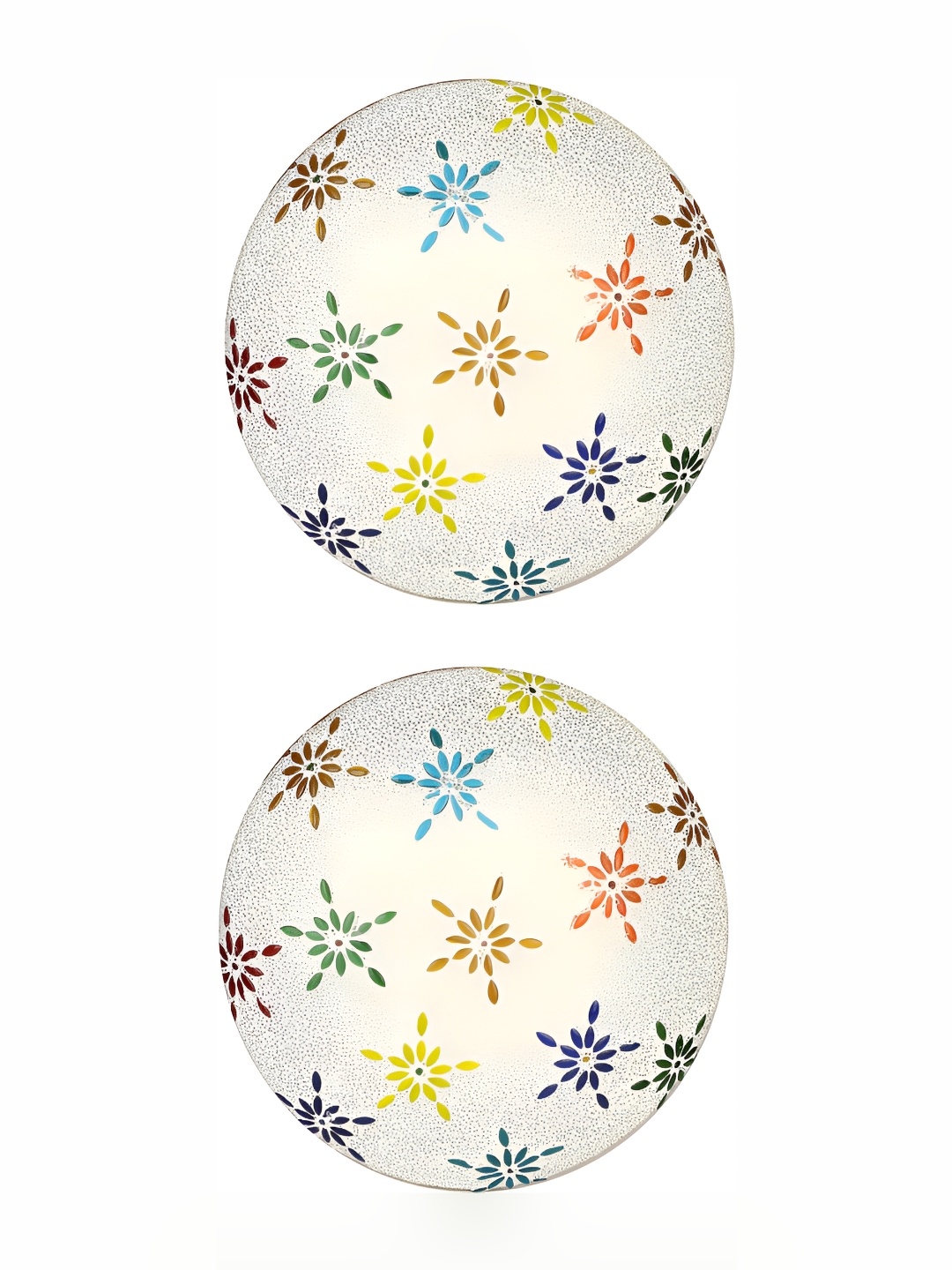 

1ST TIME White & Red 2 Pcs Printed Glass Ceiling Lamp
