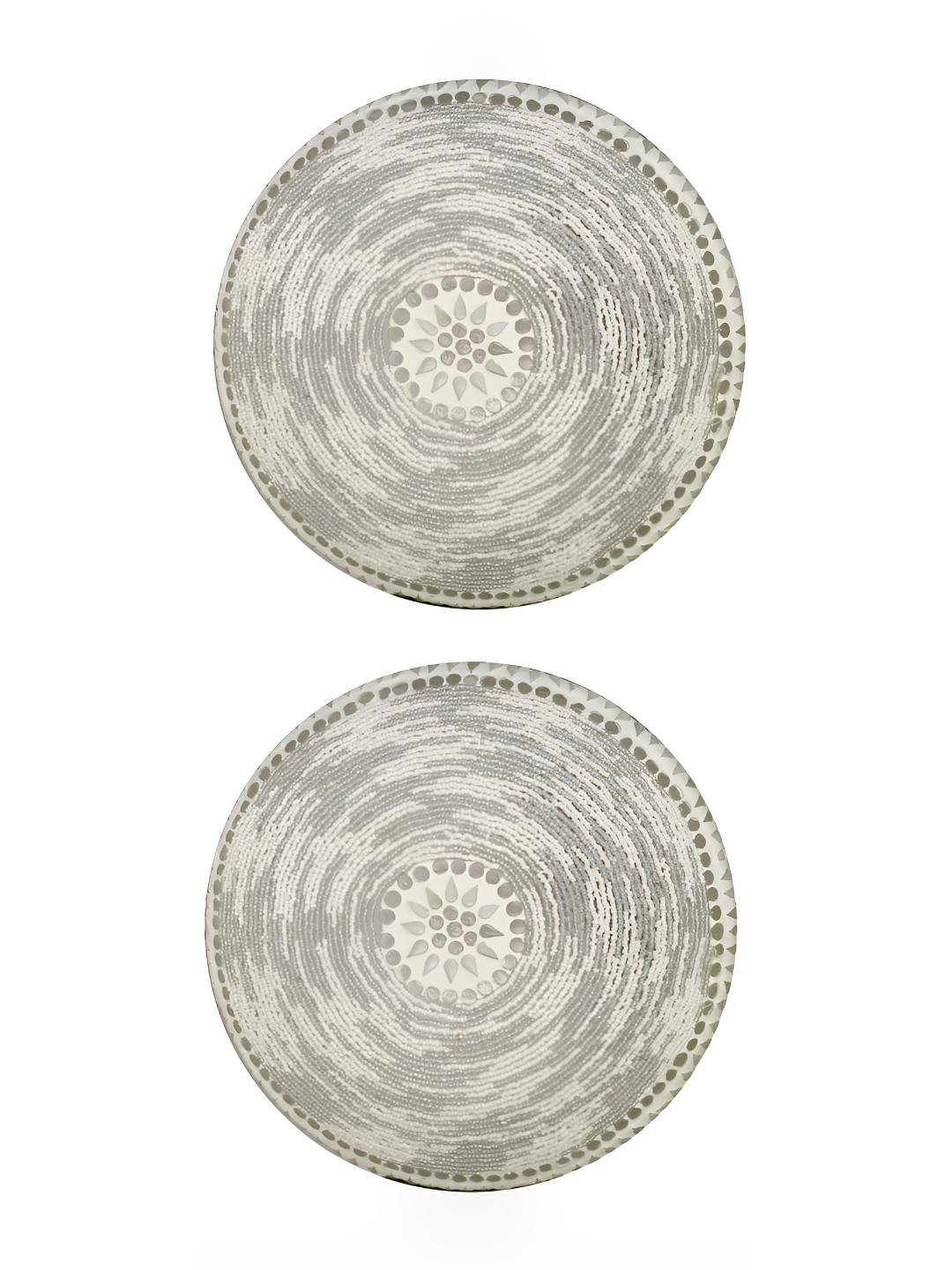 

1ST TIME White & Grey 2 Pcs Textured Glass Traditional Ceiling Lamp