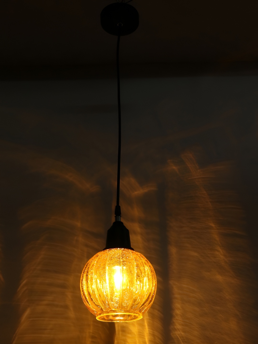 

1ST TIME Yellow Textured Glass Traditional Ceiling Lamp