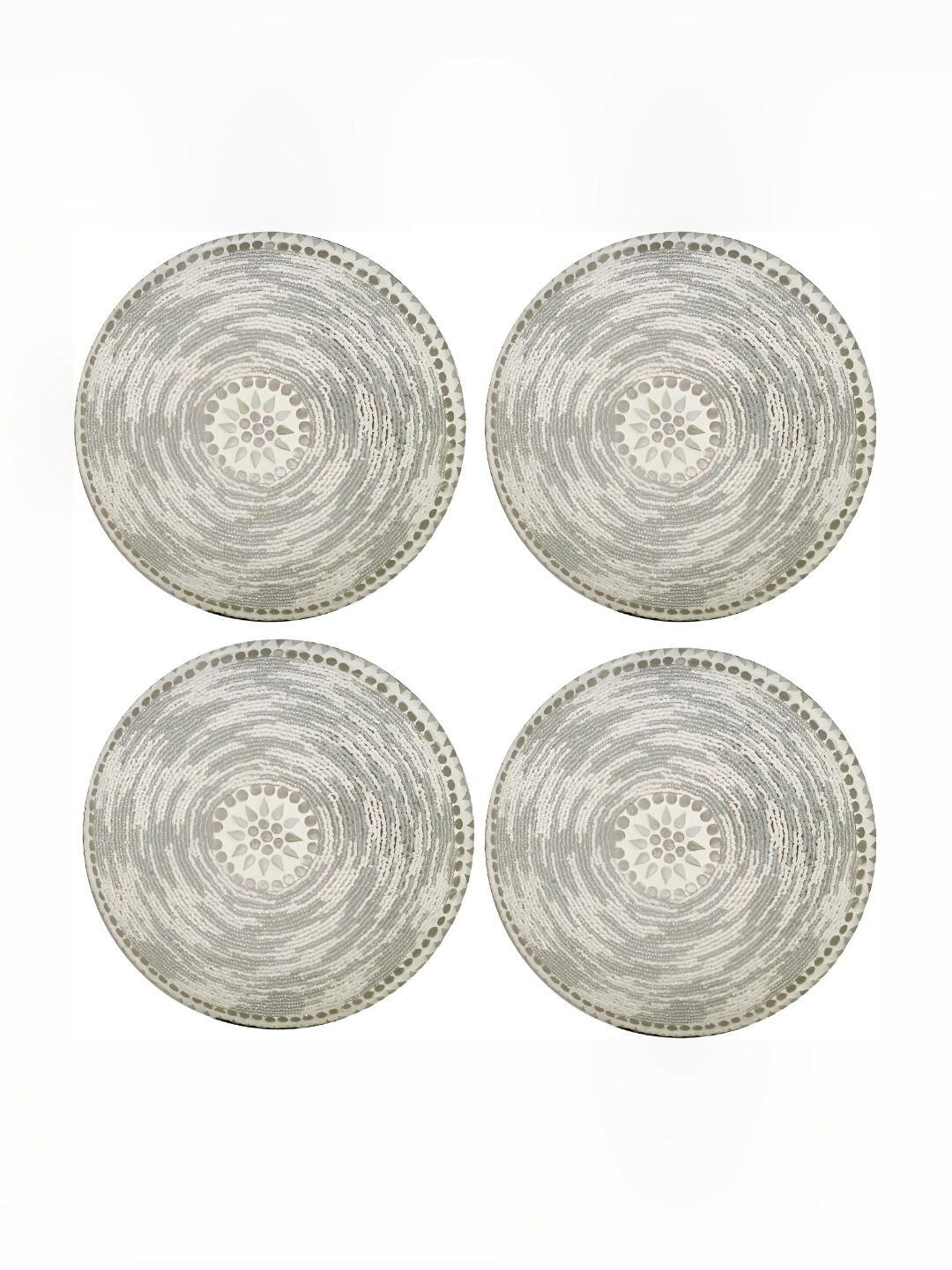 

1ST TIME White & Grey 4 Pieces Printed Glass Traditional Ceiling Lamp