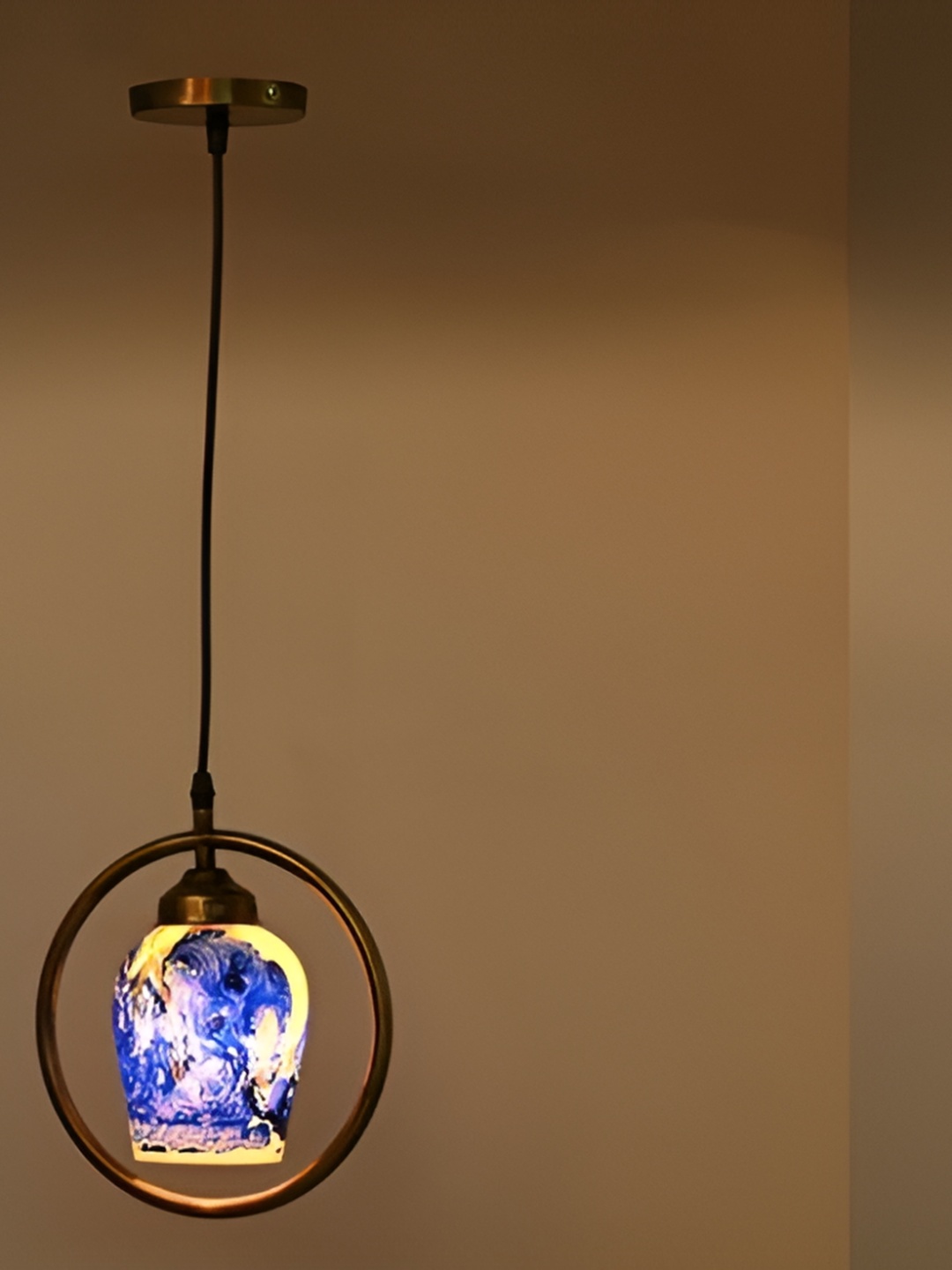 

1ST TIME Blue & Yellow Glass Contemporary Ceiling Lamp