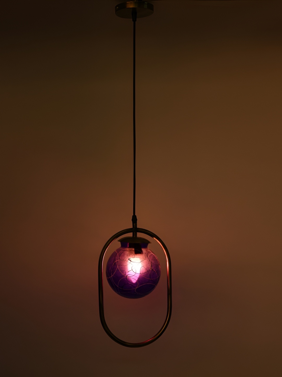 

1ST TIME Blue Printed Glass Contemporary Spherical Shaped Ceiling Lamp