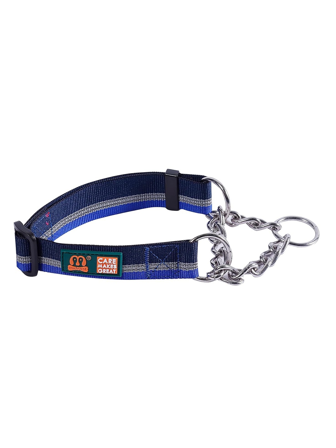 

Emily pets Reflective Nylon Martingale Chain Collar for Dogs, Blue