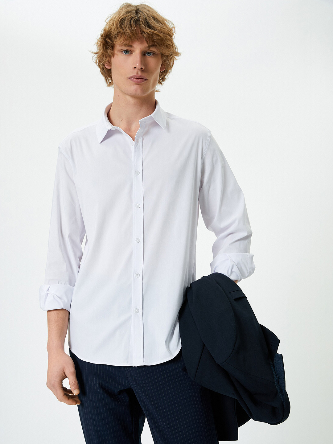 

Koton Slim Fit Spread Collar Casual Shirt, White