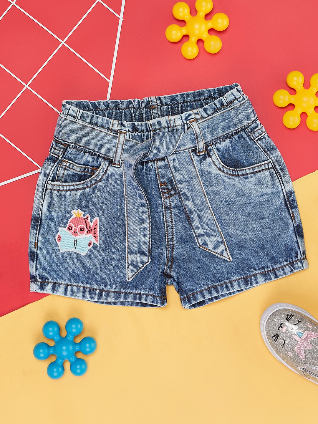 

Pantaloons Junior Girls Denim Shorts, Blue
