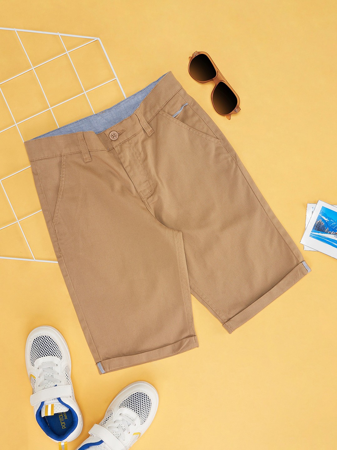 

Pantaloons Junior Boys Mid-Rise Shorts, Khaki