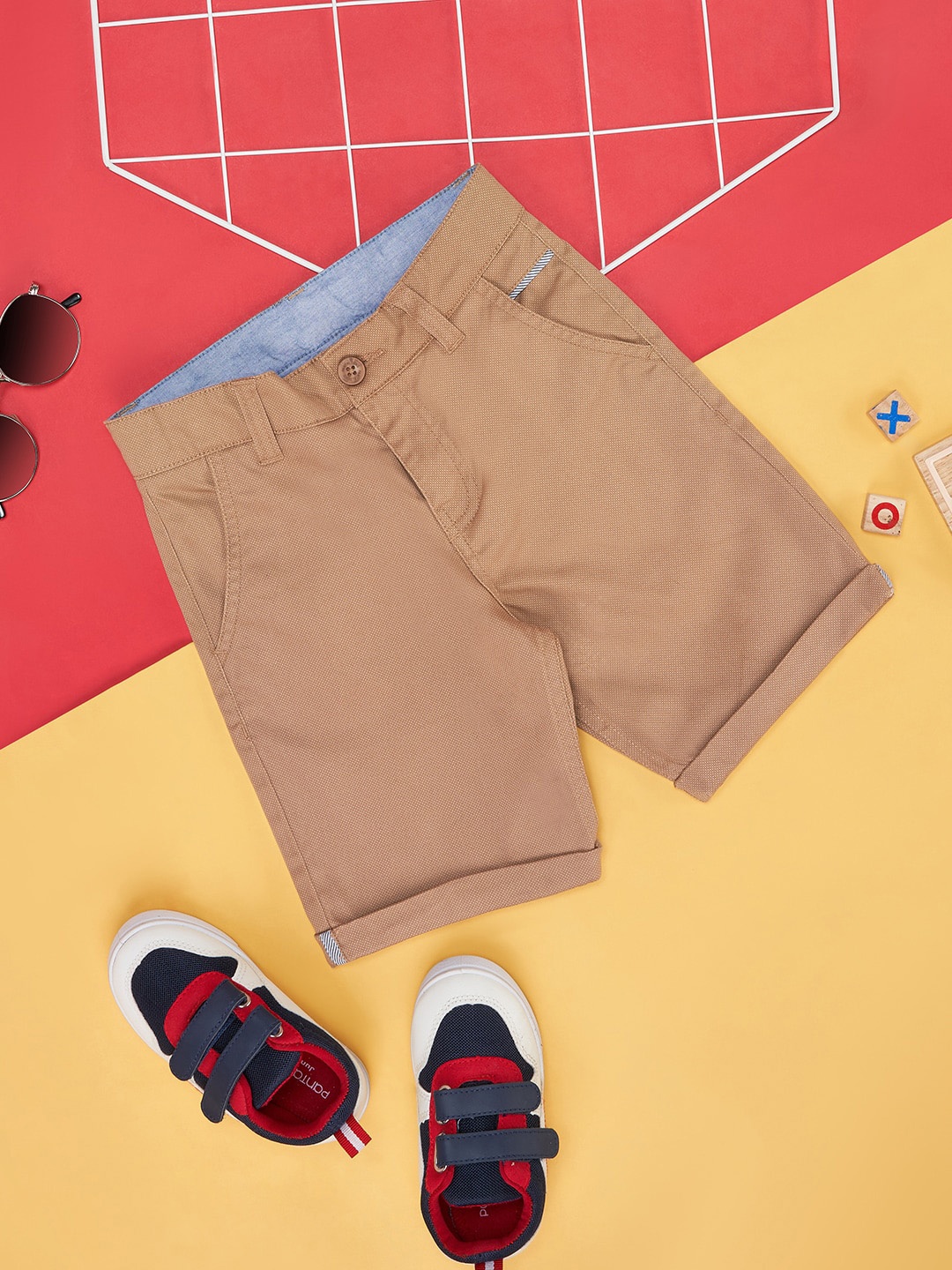 

Pantaloons Junior Boys Mid-Rise Shorts, Khaki