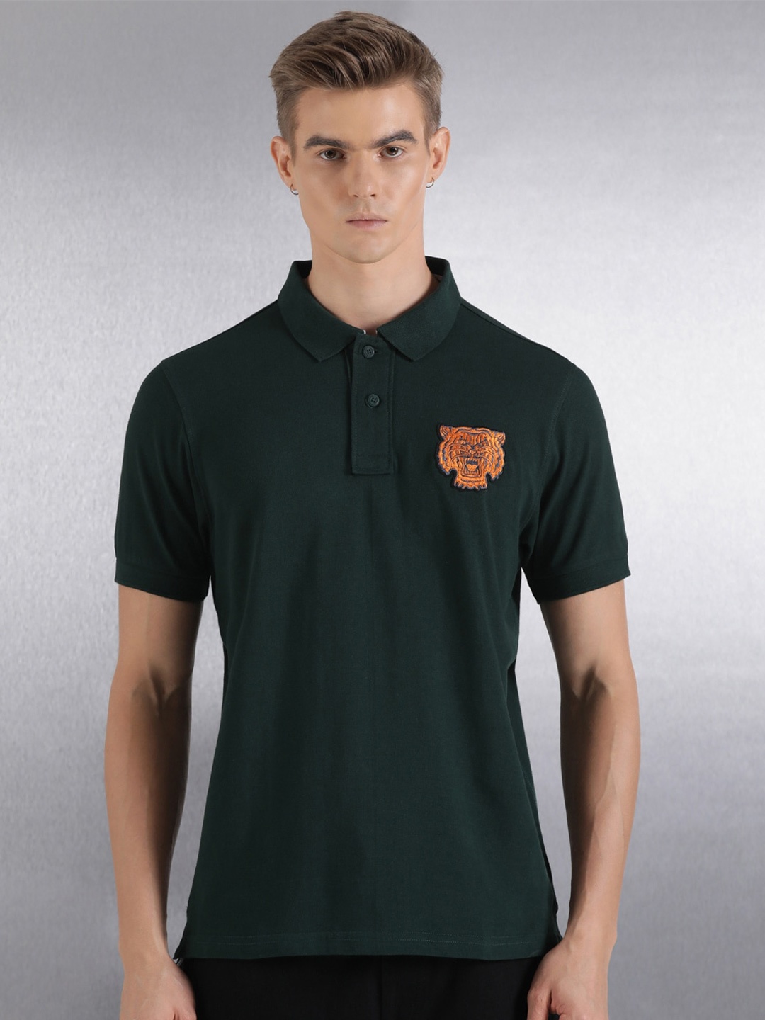 

Breakbounce Polo Collar Cotton T-shirt, Green
