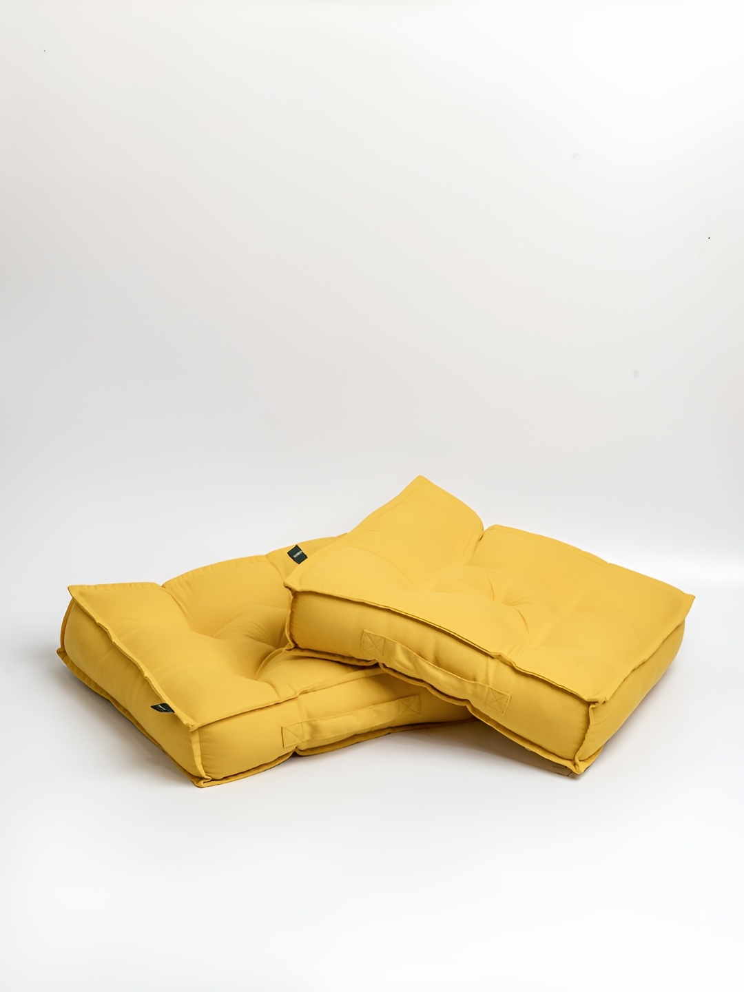 

SKANDA FAB Yellow 2 Pieces Pure Cotton Floor Cushions
