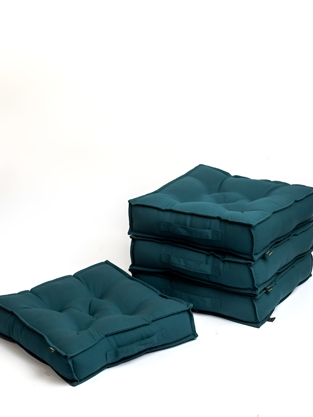 

SKANDA FAB Green 4 Pieces Pure Cotton Floor Cushion