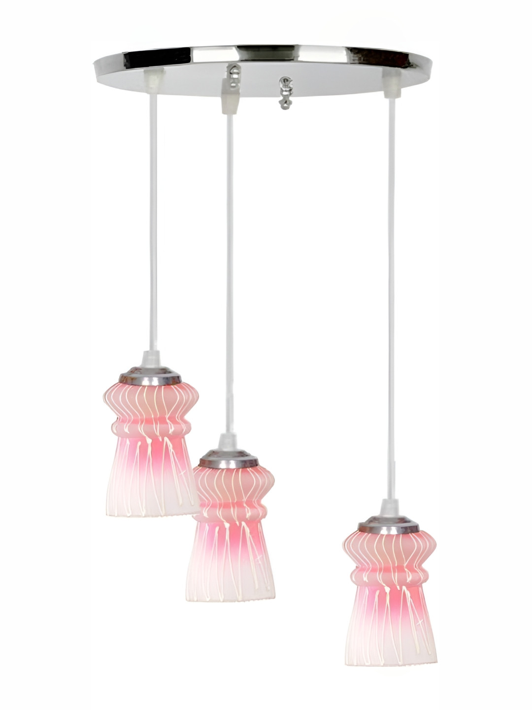 

1ST TIME Pink & White Textured Glass Traditional Ceiling Lamp