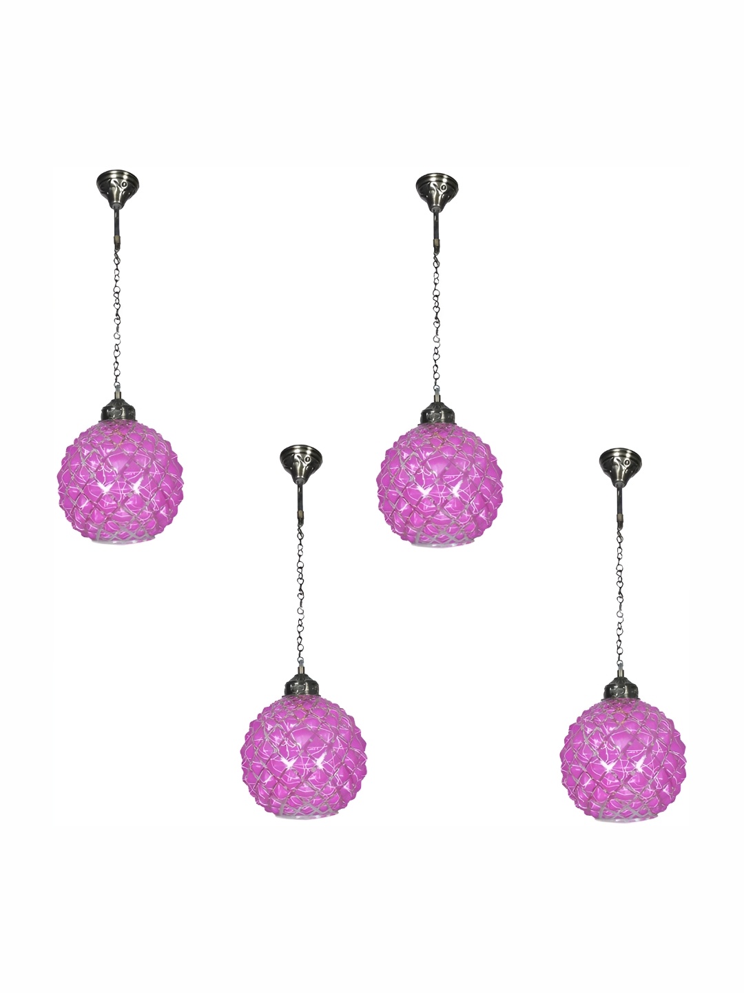 

1ST TIME Pink & Black 4 Pieces Textured Glass Traditional Ceiling Lamp
