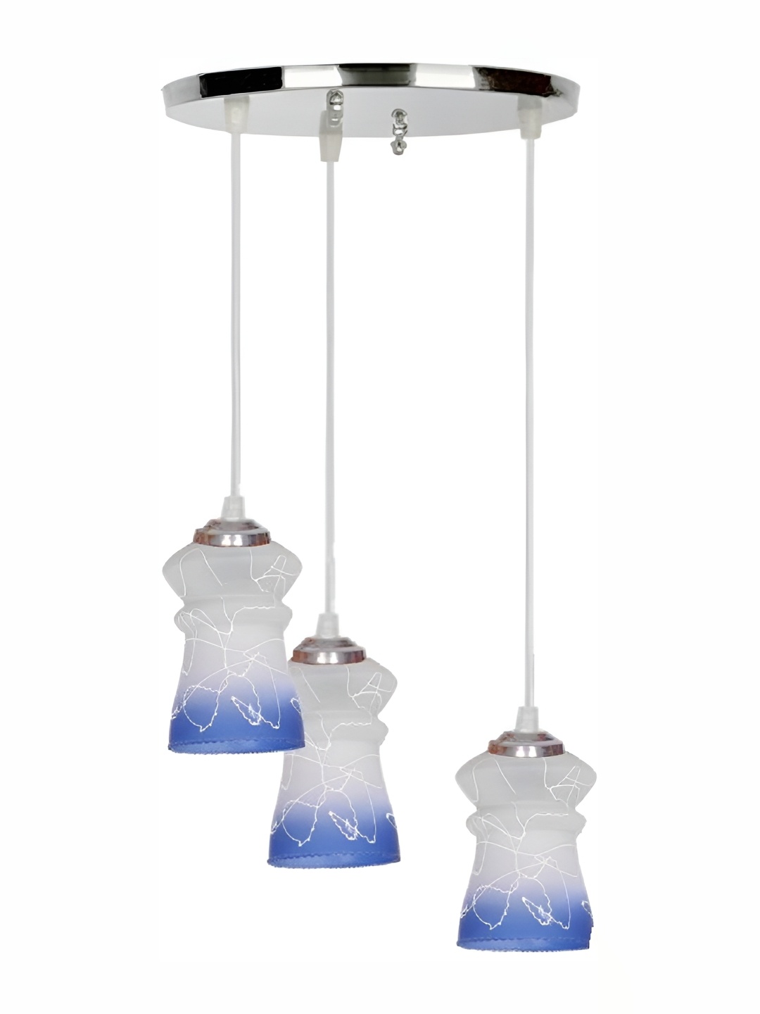 

1ST TIME White & Blue Printed Glass Traditional Ceiling Lamp