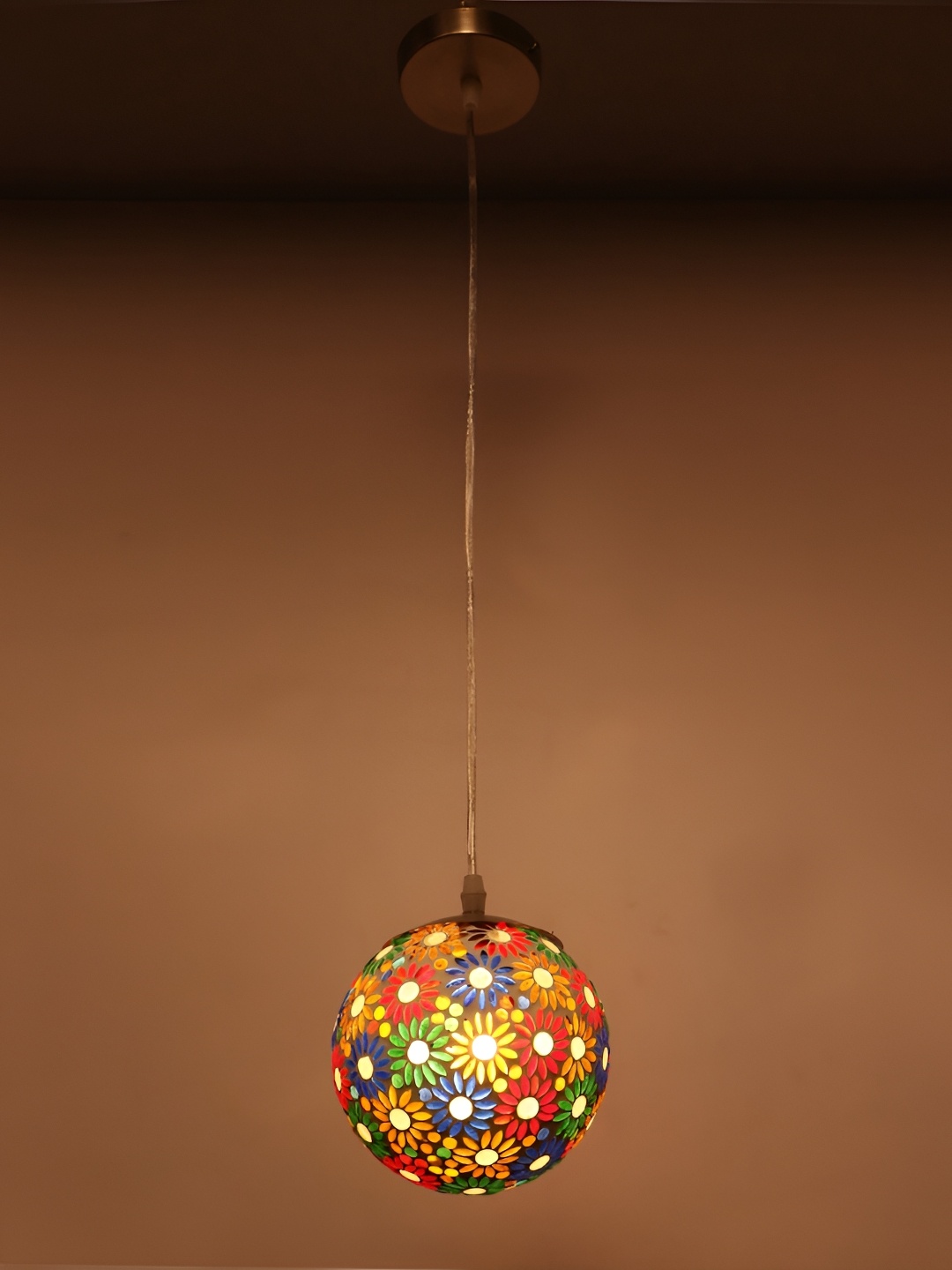 

1ST TIME Red & Green Printed Glass Traditional Ceiling Lamp